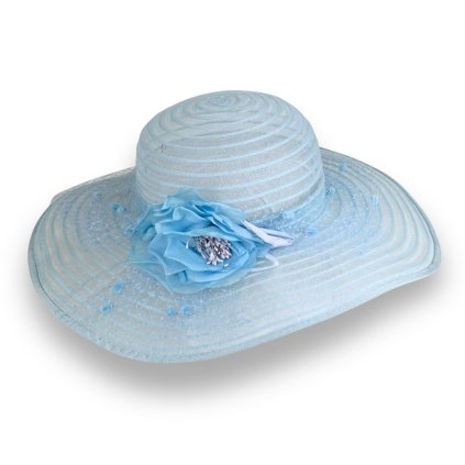 Dámský slavnostní klobouk - světle modrý C-043