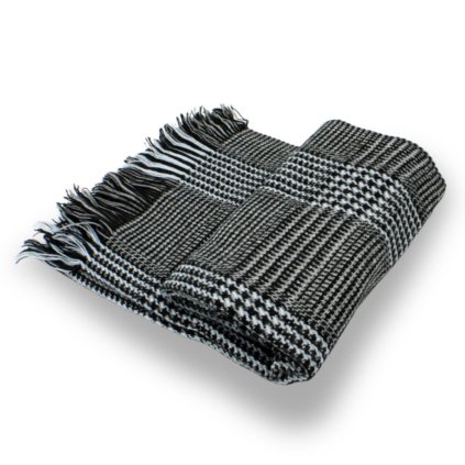 Pánská zimní šála šedá-pepito vzor a bílým detailem  P-11226-3-SAL