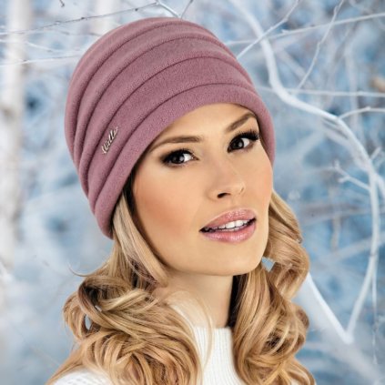 Krumlovanka Dámská zimní čepice - starorůžová 100% vlna Woolmark W-0910/628