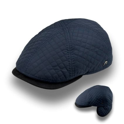 Pánská modrá voděodolná bekovka s klapkami na uši - zateplená Ho-054