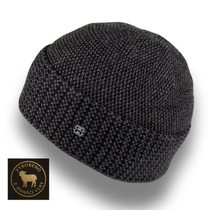 Hněhá pánská čepice z jehněčí vlny- 80% Lambswool Ho-059/HNED