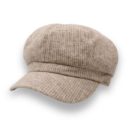 Dámská taupe čepice s kšiltem - 100% viskóza P-22289-TA