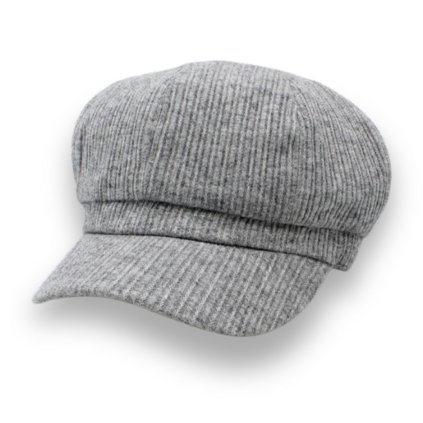 Dámská šedá čepice s kšiltem - 100% viskóza P-22289-SED