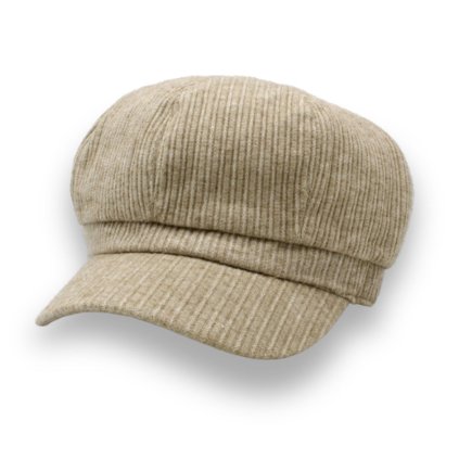 Dámská béžová čepice s kšiltem - 100% viskóza P-22289-BEZ