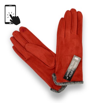 Dámské terakota rukavice na dotykový displej  P-2017510-TER