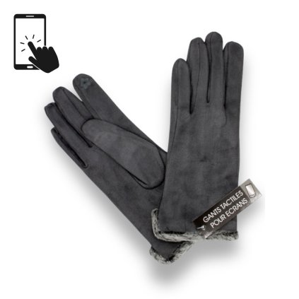 Dámské šedé rukavice na dotykový displej  P-2017510-SED