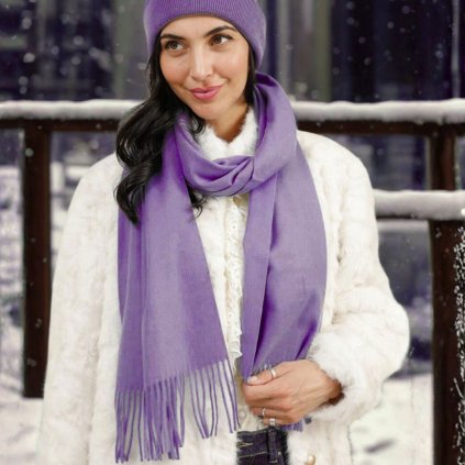 Šála s ovčí vlnou Cashmere Sensation 35x200cm - provensálská lila - jemná P-72650-PM