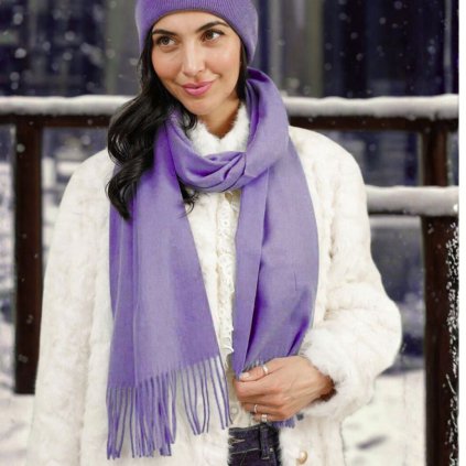 Šála s ovčí vlnou Cashmere Sensation 35x200cm - provensálská lila - jemná P-72650-PM-nf