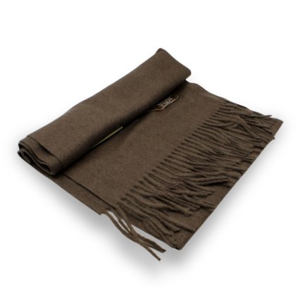 Šála s ovčí vlnou Cashmere Sensation 35x200cm - tmavě hnědá - extra jemná P-72650-MF