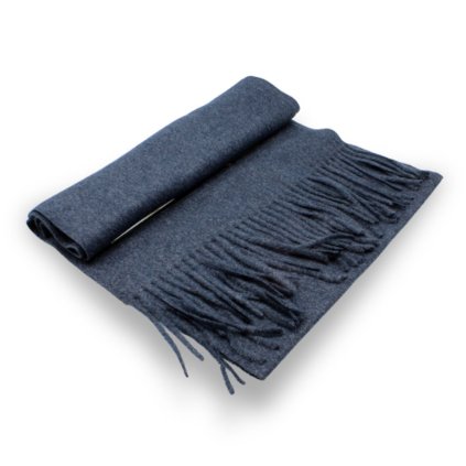 Šála s ovčí vlnou Cashmere Sensation 35x200cm - modrá melanž - extra jemná P-72650-JEAN