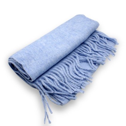 Maxi šála s ovčí vlnou Cashmere Sensation - nebesky modrá melanž - 40x216cm P-72664-BL