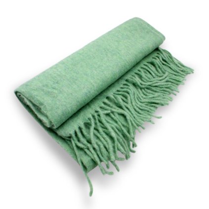 Maxi šála s ovčí vlnou Cashmere Sensation - hráškově zelená melanž - 40x216cm P-72664-V