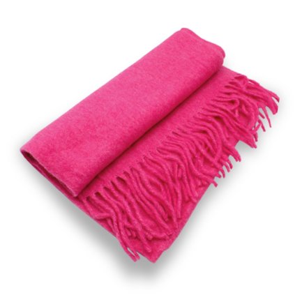 Maxi šála s ovčí vlnou Cashmere Sensation - růžová melange - 40x216cm - hřejivá P-72664-F