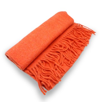 Maxi šála s ovčí vlnou Cashmere Sensation - oranžová melanž- 40x216cm - hřejivá P-72664-OR