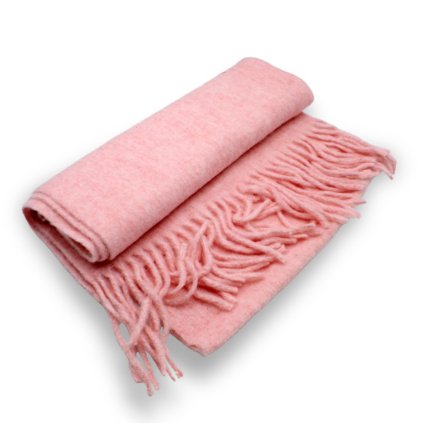 Maxi šála s ovčí vlnou Cashmere Sensation - světle růžová melanž - 40x216cm P-72664-RS