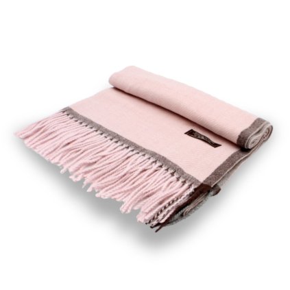Dámská zimní šála s ovčí vlnou Cashmere Sensation - světle růžová 68x200 cm P-72617-RC