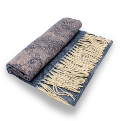 Maxi šála Cashmere Sensation 68x200 cm jemný vzor - modrá P-72656-MI