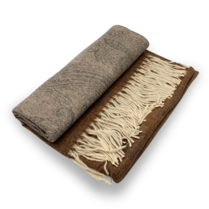 Maxi šála Cashmere Sensation 68x200 cm jemný vzor - hnědá P-72656-M