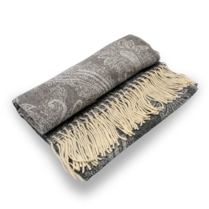 Maxi šála Cashmere Sensation 68x200 cm jemný vzor - šedá P-72656-G