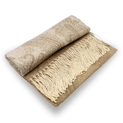 Maxi šála Cashmere Sensation 68x200 cm jemný vzor - béžová P-72656-BG