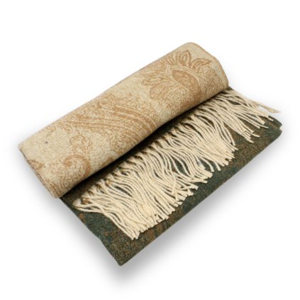 Maxi šála Cashmere Sensation 68x200 cm jemný vzor - zelená P-72656-K