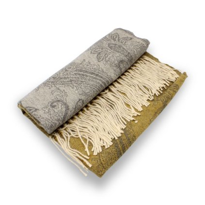 Maxi šála Cashmere Sensation 68x200 cm jemný vzor - žlutá P-72656-MT