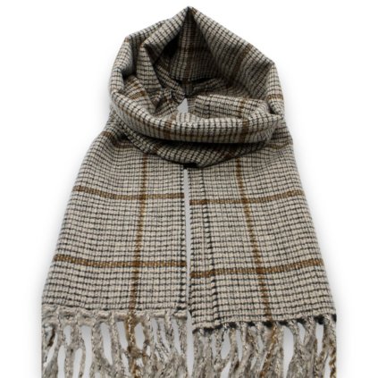 Kostkovaná šála 68x200 cm Cashmere Sensation - světle béžová - jemná P-72659-BG