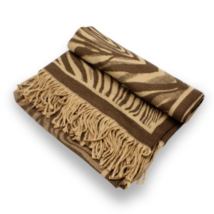 Šála Cashmere Sensation 68x200 cm -béžovo - hnědá - extra jemná P-72632-M