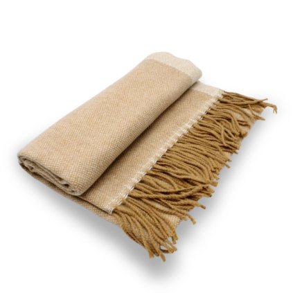Šála s ovčí vlnou Cashmere Sensation 68x200 cm - béžová - hřejivá P-72651-BG