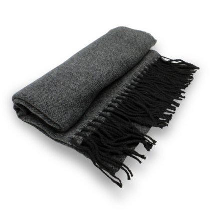 Šála s ovčí vlnou Cashmere Sensation 68x200 cm - antracitová - hřejivá P-72651-N
