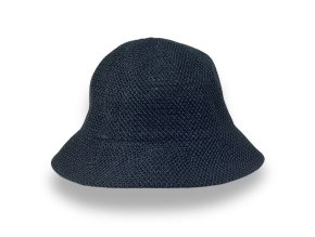 Krumlovanka - Letní dámský klobouk Crochet Cloche nemačkavý - černý- bílý P-12922