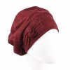 Dámská čepice - baret RUT s mašlí červená koso