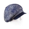 Dámská čepice s kšiltem modré vzorkování podšitá flísem