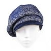 Dámská čepice s kšiltem modré vzorkování podšitá flísem