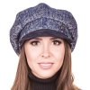 Dámská čepice s kšiltem modré vzorkování podšitá flísem1