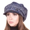 Dámská čepice s kšiltem modré vzorkování podšitá flísem2