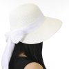 Dámský letní klobouk s kšiltem a se stuhou bílý 527 2