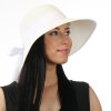Dámský letní klobouk s kšiltem a se stuhou bílý 527 1