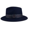 Plstěný klobouk TONAK  Fedora Glenn 12922/19 modrý Q 3109