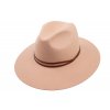 Plstěný klobouk TONAK Fedora Double Strap 53385/17  růžová Q 2189