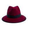Plstěný klobouk TONAK Fedora Essence Sky 53532/18 tmavě červený Q 1266