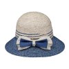 Dámský kulatý letní klobouk s rafií modrý