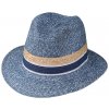 Letní klobouk Fiebig Fedora 16644 modrý