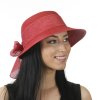 Dámský letní klobouk s kšiltem a se stuhou červený 527 2
