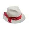 Slaměný klobouk TONAK 35027  Fedora Piknik bílý