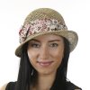 Dámský letní klobouk z mořské trávy  209430 stuha s červenými květy