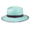 35023 LTBLUE 3 slameny klobouk tyrkysovy