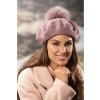 Dámský baret s bambulí W-0005/890 fialový