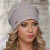 Dámská čepice melanž šedorůžová- W-0026/Z1N