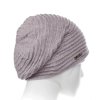 Dámská čepice melanž šedorůžová- W-0026/Z1N